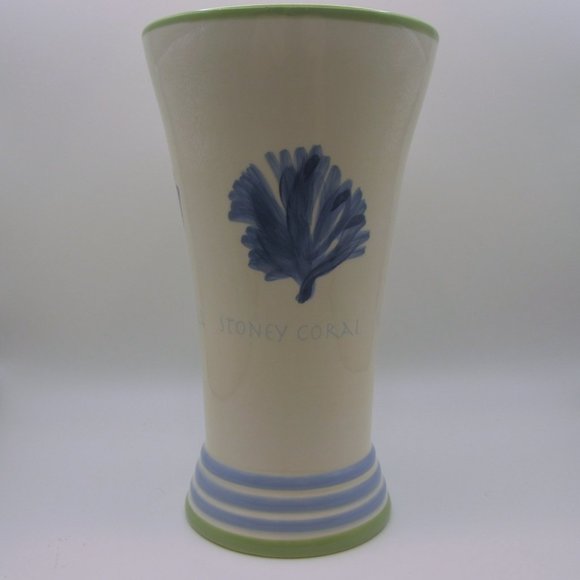 Pfaltgraff Shell Coral and Seahorse Beachcomber Tall Mug Green Blue White - Picture 2 of 4